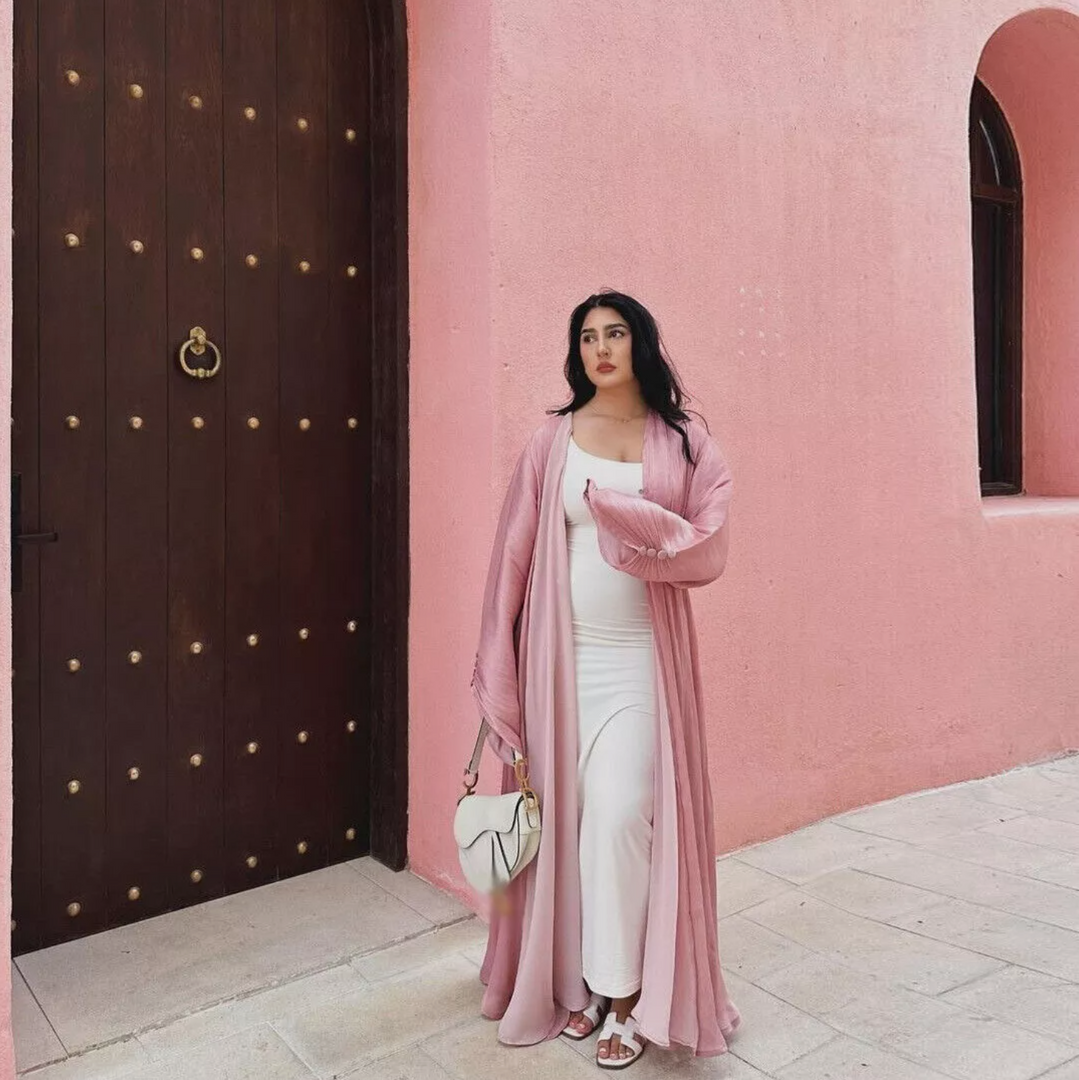 kimono dress abaya pink nearby Shop Abaya Kimono Style Pale Pink