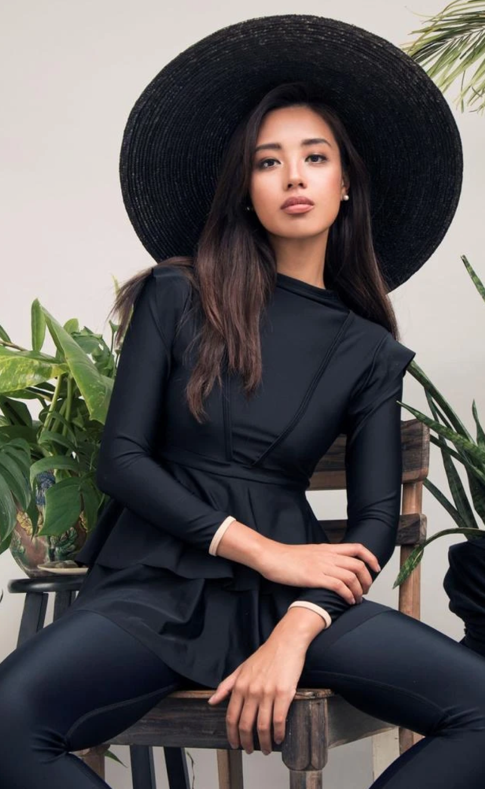 Zayna Burkini Black – Elegant Modest Swimwear 3 Piece